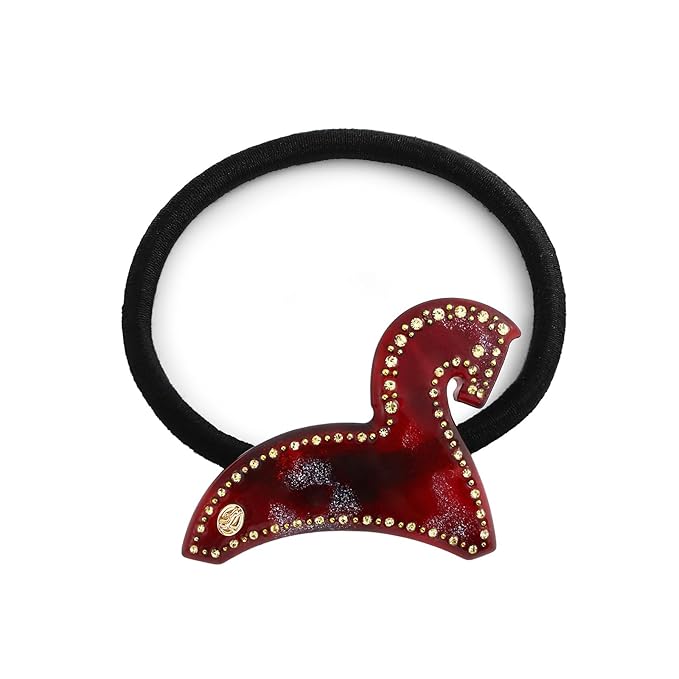 2026 Original Italian Designed Christmas Hair Tie for Women, Plant-Based Acetate Ponytail Holders for Girls, Handmade Christmas Hair Elastic Band With Gift Box-Steed Whisper
