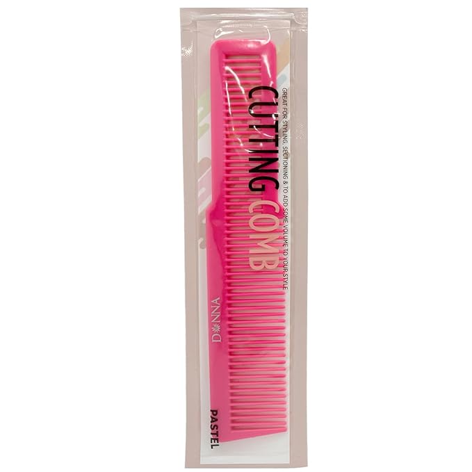DONNA Cutting Comb – Precise Haircut & Sectioning Tool – Dual-Sided Fine & Wide Teeth Tail Comb for Layering, Thinning & Styling Wet or Dry Hair (PINK)
