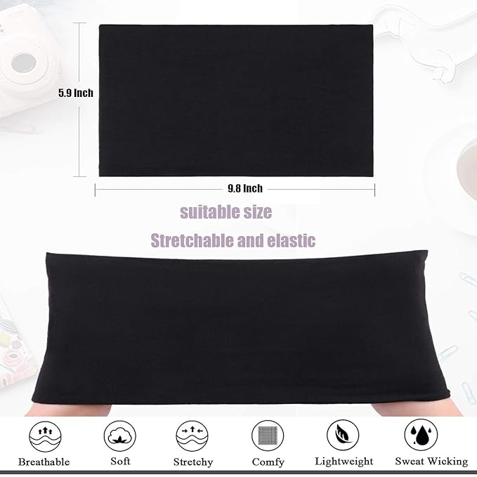 Thick Elastic Cotton Headbands - Non-Slip, Fashion Head Bands in Black, White, and Gray for Women's Sports and Hair Styling