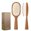 Detangler Hair Bursh for Women Girls Boy and Kids, Small Paddle Brush for Detangling, Protable Travel Size Hair Brush, Suit for Thick Short Curls, Wet and Dry Hair(1 Pack-Brown)