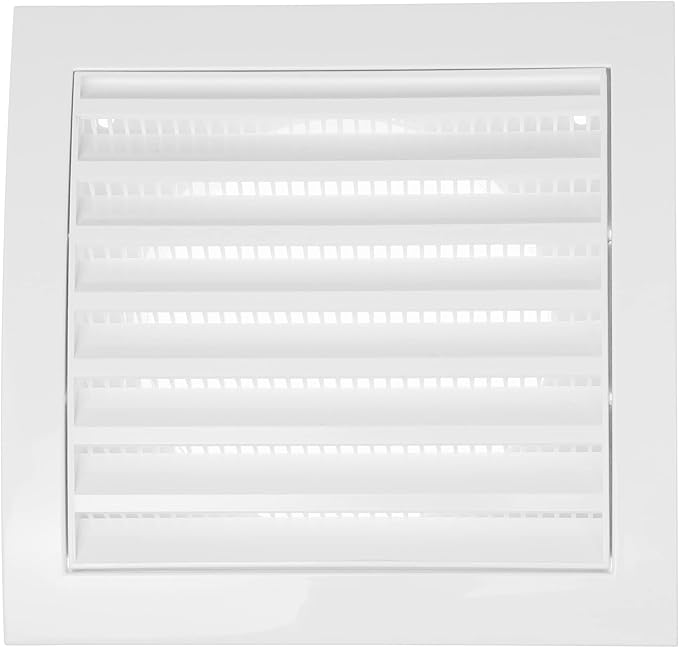 Repa Market 4 Inch White Dryer Vent Hood/Duct Cover for Walls or Ceiling/ABS Plastic Louvered Air Grille with Built-In Mesh Screen/Exhaust and Dryer Vent Covers for Indoor & Outdoor Use