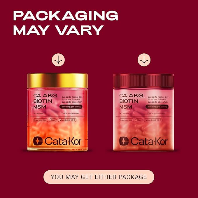 Hair Skin and Nails Supplement with Ca AKG | MSM | Hyaluronic Acid | Biotin | Vitamin C & Vitamin D3 K2 – Supports Radiant Skin, Promotes Shiny Hair & Strong Nails –270 Capsules (3 Pack)