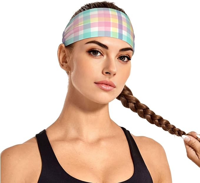 Easter Bunny & Eggs Style Sports Headband for Men Women Moisture Wicking Sweatband for Basketball, Running, Gym