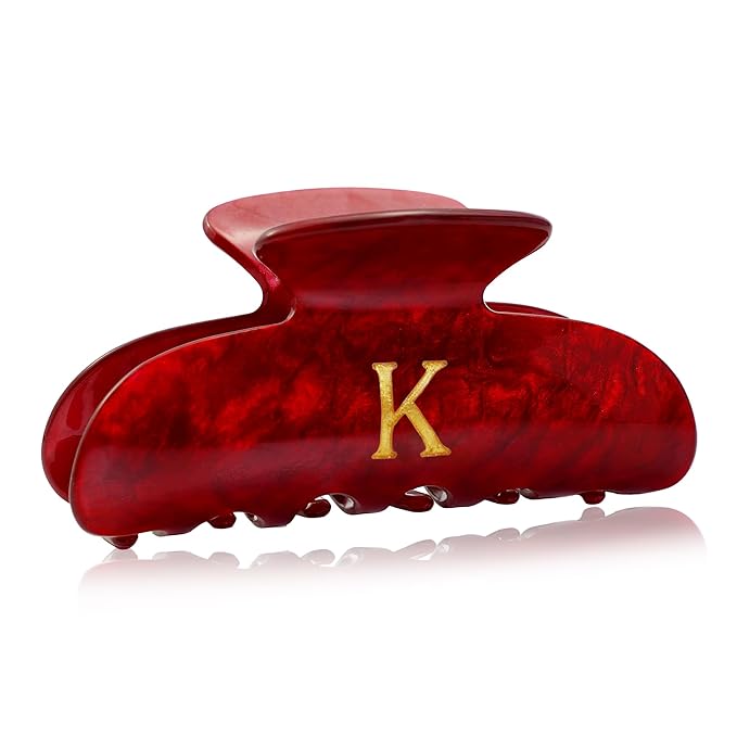Initial Cute Hair Clips - Red Letter Elegant Hair Claw Clips, Fashion Glitter Claw Clips Durable Hair Clips, Wedding Gift, Bridesmaid Gifts, Birthday Gifts, Christmas Gift, Letter K