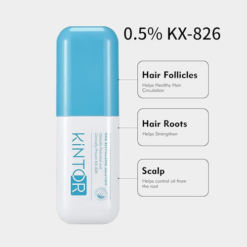 0.5% KINTOR KX-826 Hair Growth Spray,Oil Control Strengthen Hair,Hair Regrowth Products for Women&Men,Basic,180ml