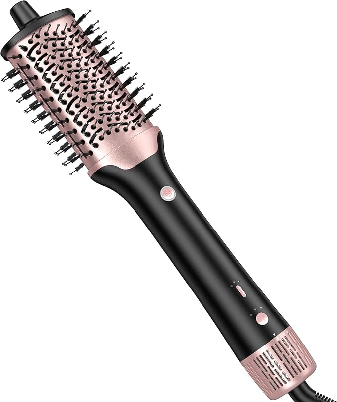 slopehill Blow Dryer Brush - Hot Air Brush with High Speed Motor 100,000RPM, Ionic Hair Dryer and Styler Volumizer with Oval Barrel for Hair, 3 Temps,1400W, Black