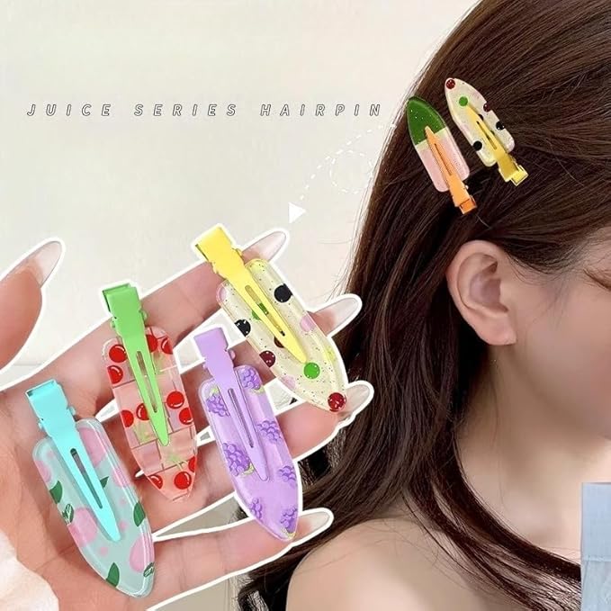 2 Pcs Cute fruit hair clip for Women Girls thick,thin hair.No Bend No Crease Hair Clips for styling sectioning hair barretters fine (Bobo sugar)