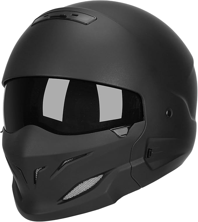 Full Face Motorcycle Helmet for Unisex-Adult Dirt Bike ATV Scooter Cruiser 3/4 Face Motocross Helmet Interchangeable Mouth Cover DOT Approved