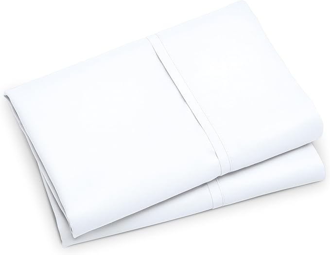 Bare Home Microfiber Pillow Cases - Standard/Queen Size - Cooling Pillowcases - Double Brushed - 2 Pack - Easy Care (Pillowcase Set of 2, White)