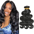 Color 1B Body Wave Bundles Natural Black Human Hair Bundles 22 24 26 Inch Niegmeag Brazilian Virgin Remy Hair Extensions Double Weft Soft and Silky Body Wave Bundle Hair Weave