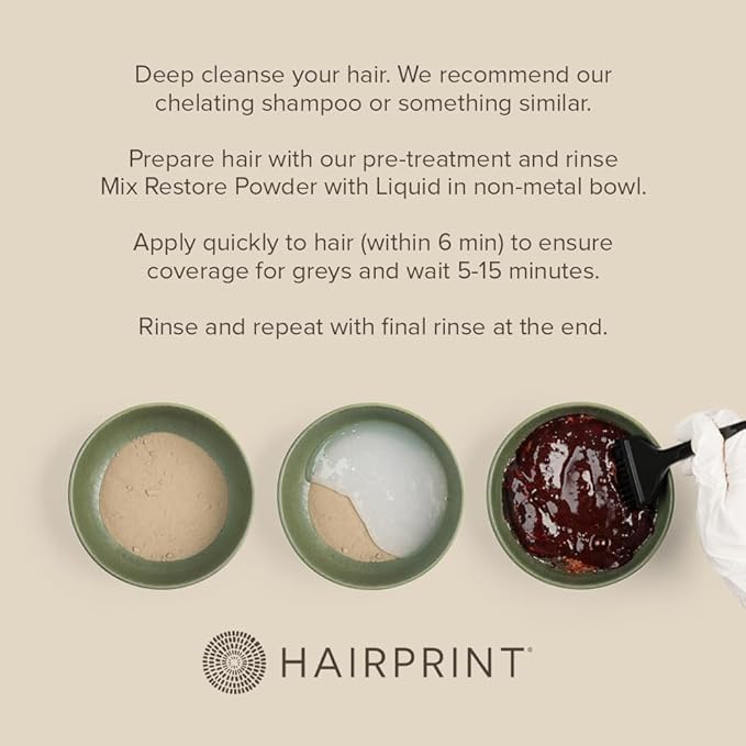 Hairprint True Color Restorer in Dark | Patented for Restoring Gray Hair | Replenishes Natural Pigment | Adds Body, Strength, & Texture | At-Home Treatment | Dye-Free & Non-Toxic