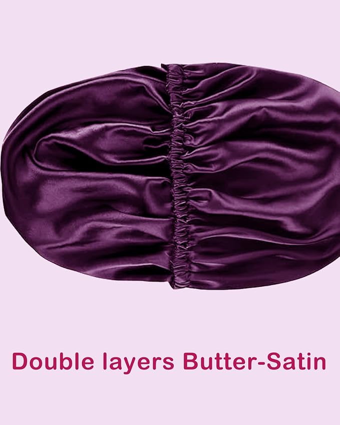 3Pcs Hair Bonnets For Sleeping Satin Bonnet For Women Silk Bonnets Womens Curly Hair Sleep Caps Silky Night Cap