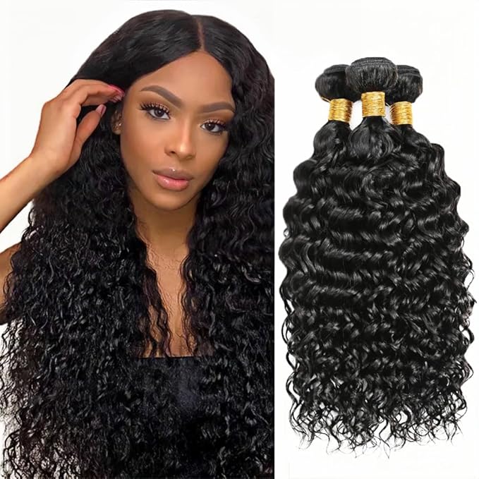 Curly Bundles Human Hair Natural Black Kinky Curly Bundle Niegmeag Brazilian Virgin Soft and Silky Remy Hair 3 Bundles 20 22 24 Inch Double Weft Color 1B Bundle Hair Weave