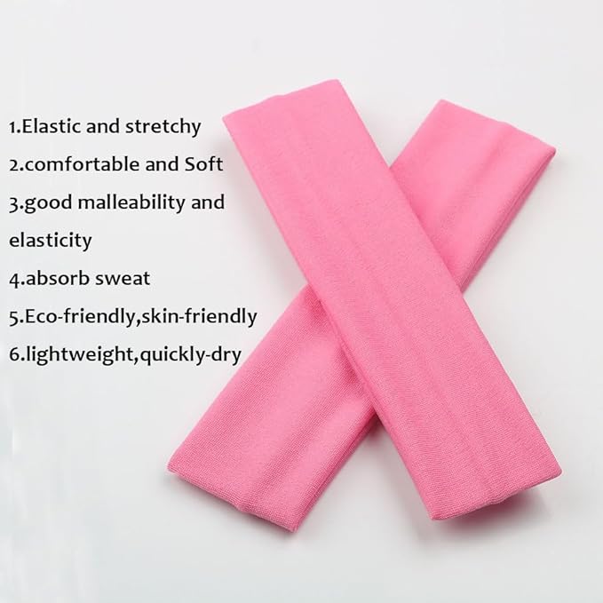 Yoga Sports Headbands,Pack of 24,Soft Elastic Stretchy Athletic Headband Workout Gym Sports Fitness Hair bands