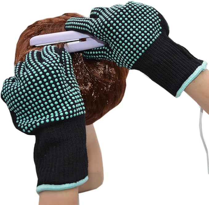 Heat‑Resistant Gloves–Silicone‑Grip Protection for Hair Styling, Curling & Flat Iron, Heat Press, Sublimation–Universal Fit