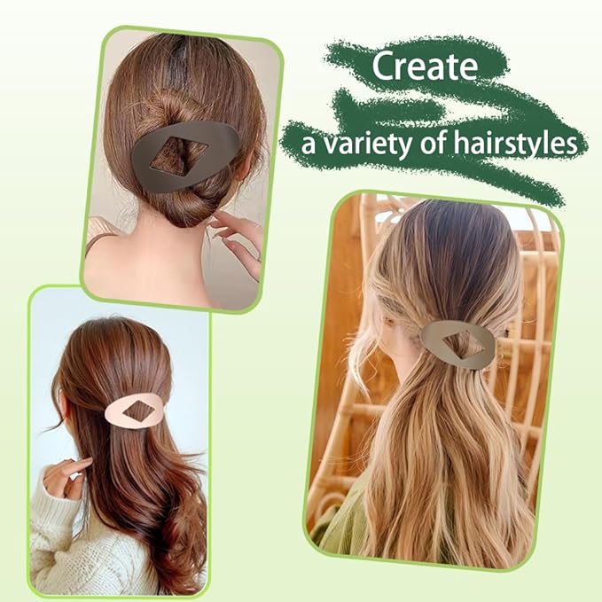 Flat Hair Clips for Women Girls, Matte Flat Claw Clips, Strong Styling Large Hair Clips for Thick Hair and Fine Hair,French Duckbill Hair Clip