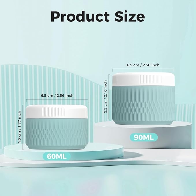 Silicone Cream Jars, BPA Free, TSA Approved 1.3oz Travel Size Containers, Leak-proof, 40ML, Black