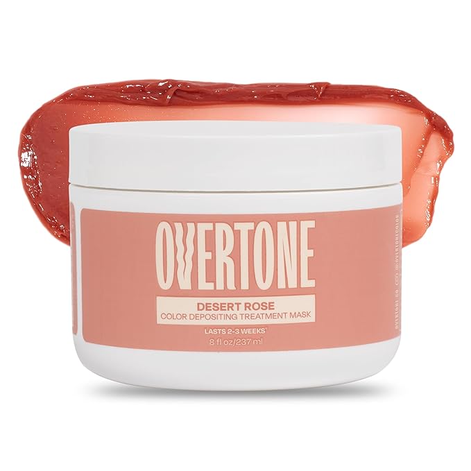 Overtone Semi Permanent Hair Color Conditioner, Desert Rose, 8 oz, Nourishing, Damage-Free, Color Depositing Mask for All Hair Types with Shea Butter & Coconut Oil, Vegan & Cruelty-Free
