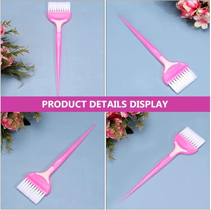 Beaupretty 4PCS Hair Dye Brush Hair Color Brush Hair Tint Highlight Salon Barber Hair Coloring Applicator Kit Pink
