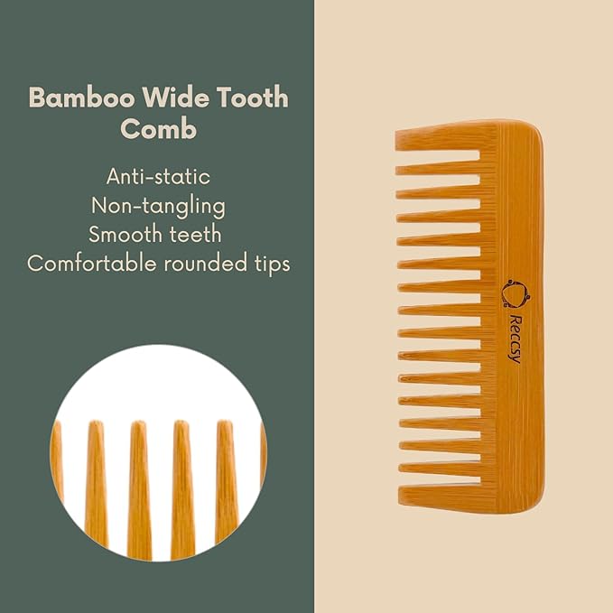 Boar Bristle Hair Brush Set For Women-100% Natural Boar Bristle Brush+Small Travel HairBrush+Bamboo Wide Tooth Comb For Fine And Thin Hair Smoothing Massaging Detangling. Restore Shine And Texture.