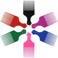 Fist Picks for Curly and Afro Hair, Plastic 6.5 inch Lift Picks for Women and Men, Rainbow Set (6 PCS)