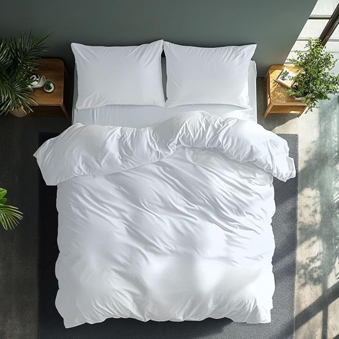 Silky Smooth Satin Zipper Bed Pillowcases Cooling,Anti-Frizz,and Gental on Skin Pack of 2 (White, Standard (20x26))
