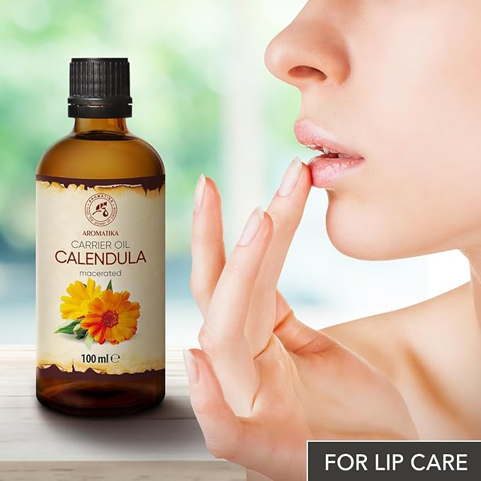 Calendula Oil 3.4 Fl Oz (100ml) - Calendula Officinalis Flower Extract – Infused - Almond Oil Base - 100% Pure & Natural - Marigold Oil – Benefits for Skin, Nails, Hair, Face, Body
