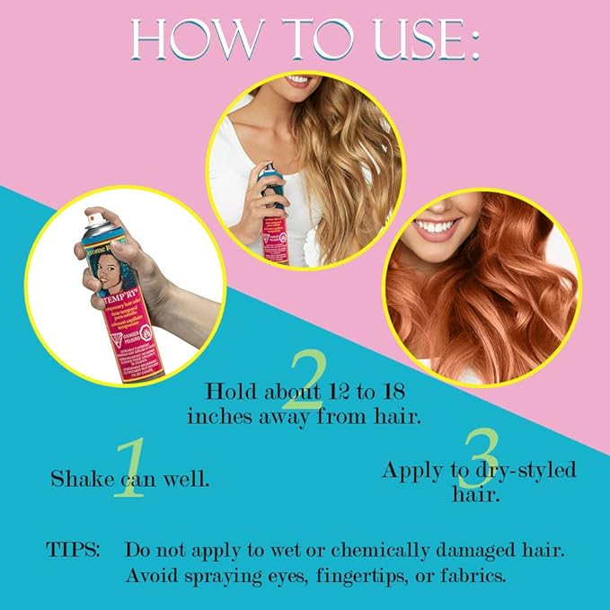 Jerome Russell Temporary Hair Color Spray, Roman Bronze - Intense Spray-On Temporary Hair Color, Fast-Drying, Non-Sticky, 2.2 oz, Cruelty Free, BPA Free, Travel Size