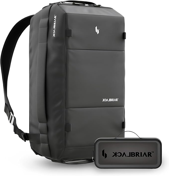 Blackbriar Range Duffel 40L Ash Black 2.0 Version, Convertible Backpack with Patented Magnetic Access, Modular S-Partition, Dual Shoe Garage | Waterproof Drycoatex™ for Tactical, Travel, Gym