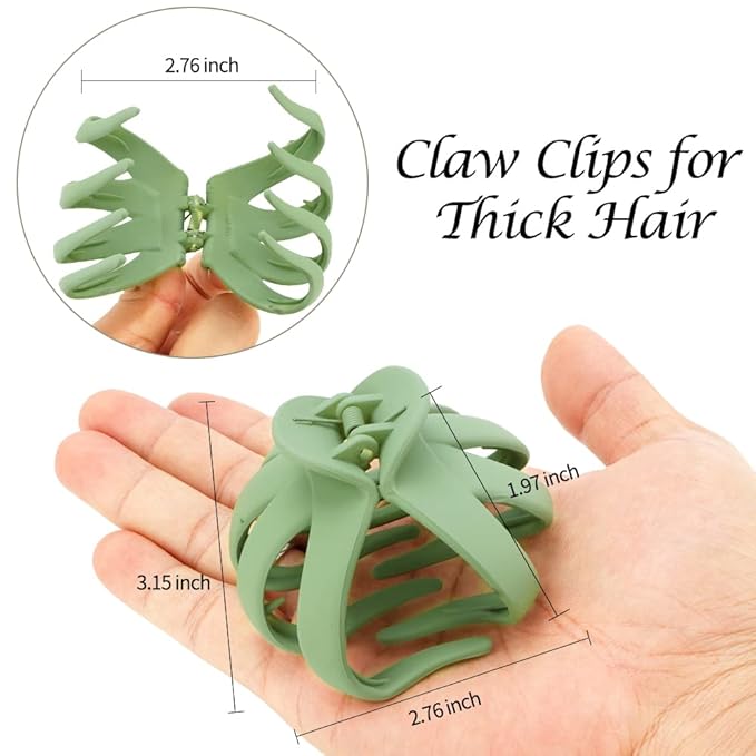 Extra Large Claw Clips for Thick Hair - 5Pcs Jumbo Octopus Hair Clips, 3.15" Big Hair Claws for Women and Girls, Assorted Colors