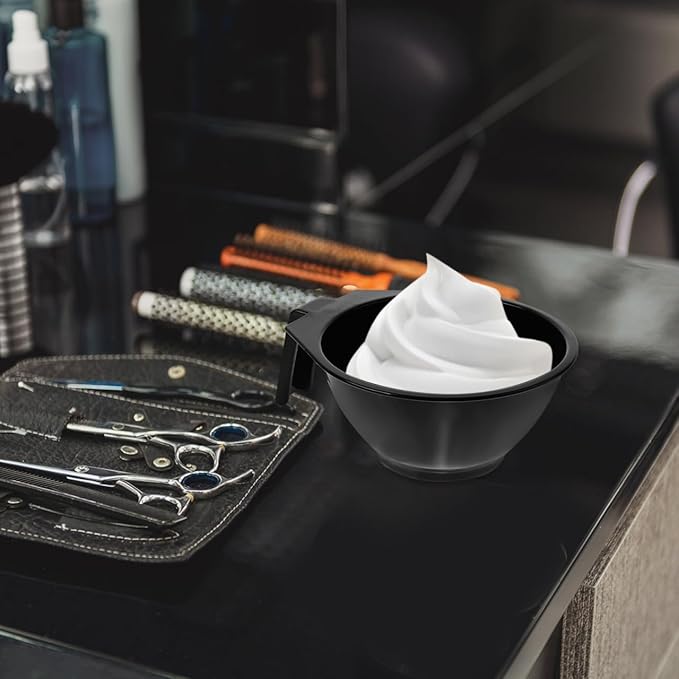 NOLITOY 5pcs Hair Mixing Bowl for Stylist Hair Tinting Dye Mixing Bowl Handles Sturdy Plastic for Professional