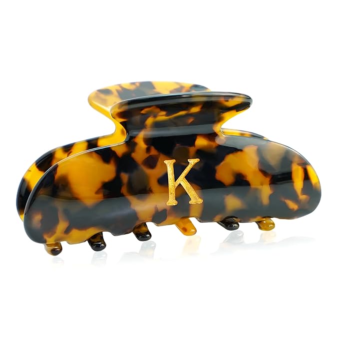 Initial Cute Hair Clips - Tortoise Shell Letter Elegant Hair Claw Clips, Fashion Glitter Claw Clips Durable Hair Clips, Wedding Gift, Bridesmaid Gifts, Birthday Gifts, Christmas Gift, Letter K