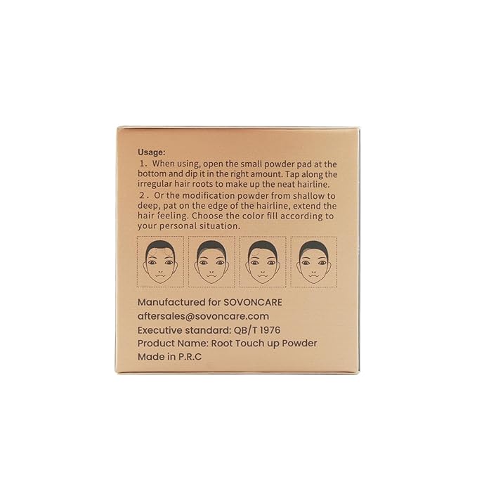 SOVONCARE Instantly Hairline Powder, Hairline Shadow Gray Hair Coverage Touch Up Hair Powder for Thinning Hair for Women Hair Root Touch Up Powder Hair Root Cover Up Conceals Hair Loss Black