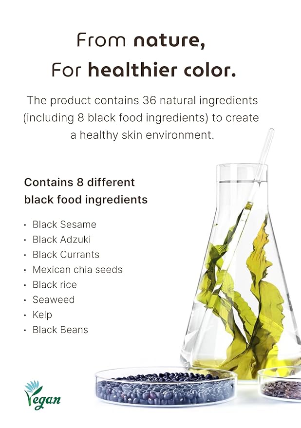 Korean Permanent Hair Dye, Powder Hair Color Kit, Medium Brown, Gray Hair Coverage, Plant-Based Formula, Easy Application for Roots, Short & Long Hair, Vegan, Just Mix with Water (3 Powder Packets)