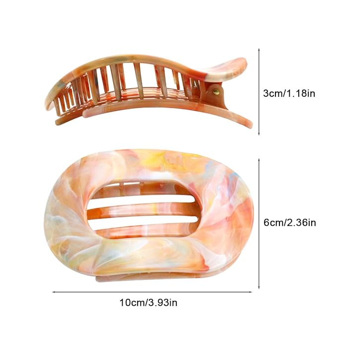 Flat Hair Claw Clips for Women,Matte Medium Hair Clips for Thick & Thin Hair- Comfortable Everyday Use for Office, Yoga, Party & Casual Styling (4PCS G)