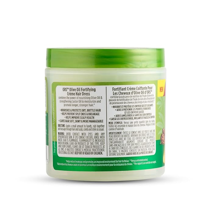 ORS Olive Oil Fortifying Cream Hair Dress Infused with Castor Oil for Strengthening 6 Ounce (Pack of 3)