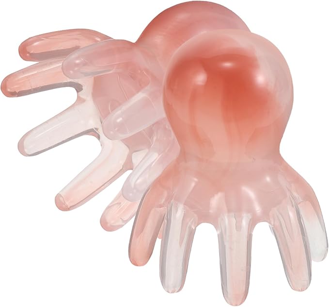 Mikinona Octopus Scalp Massager Comb 2Pcs, Manual Meridian Scalp Scrubber Claw Acupressure Tool for Head, Neck, and Back Massage, Pink Hair Care and Relaxation Device