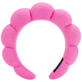 Spa Headbands for Washing Face or Makeup, Sponge Bubble Skincare Headbands, Puffy Terry Cloth Hairband for Women, Skin Care Makeup Headwear Hair Accessories for Girls (Rose Red)