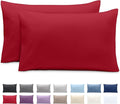 Bare Home Microfiber Pillow Cases - King Size 20x36 - Cooling Pillowcases - Double Brushed - Easy Care - Envelope Closure (King Pillowcase Set of 2, Red)