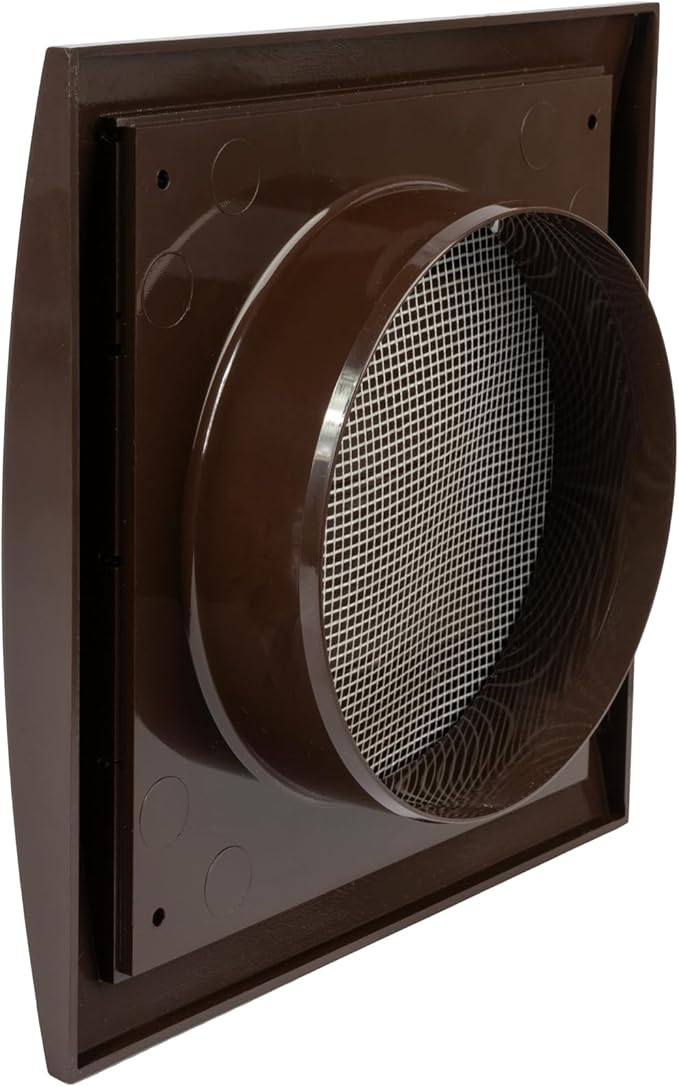 Repa Market 5 Inch Brown Dryer Vent Hood/Duct Cover for Walls or Ducting/ABS Plastic Grille with Flaps & Insect Screen/Exhaust and Dryer Vent Covers for Indoor & Outdoor Use
