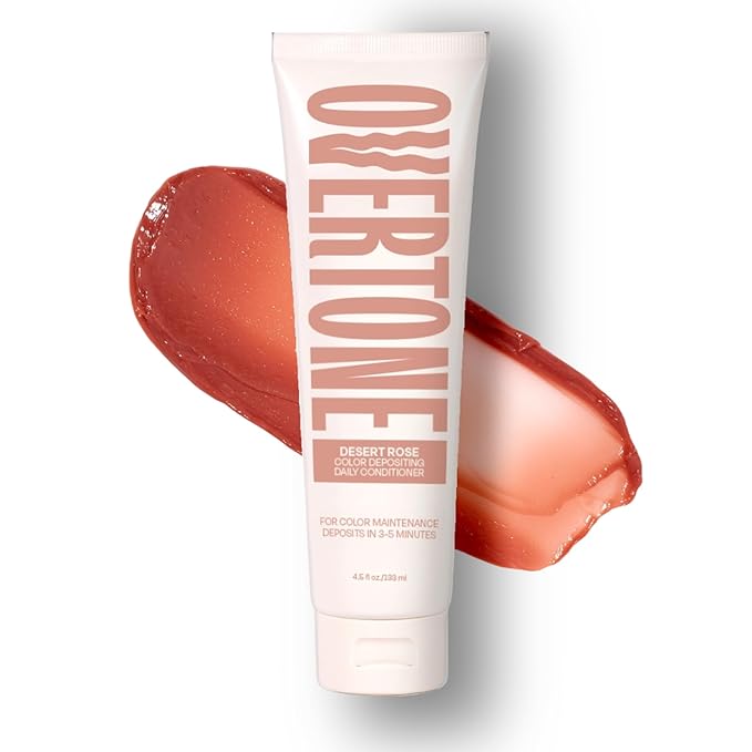 Overtone Daily Color Depositing Conditioner: 4.5oz Temporary Coloring Conditioner w/Shea Butter & Coconut Oil, Refresh Color & Prevent Fading, Vegan & Cruelty-Free, Rose Gold is Desert Rose