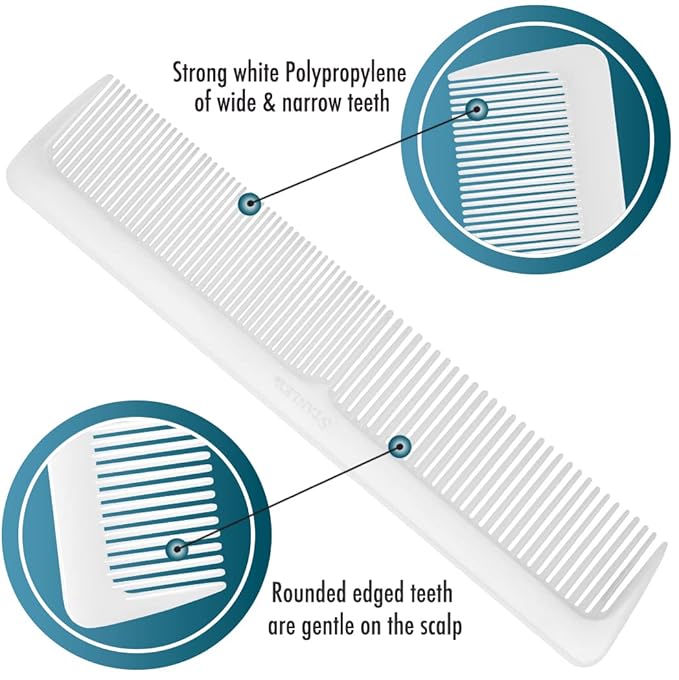 Stanley Home Products Essentials Ladies Hairbrush & Comb Set – Durable Nylon Block & Bristles – Designed for All Hair Types