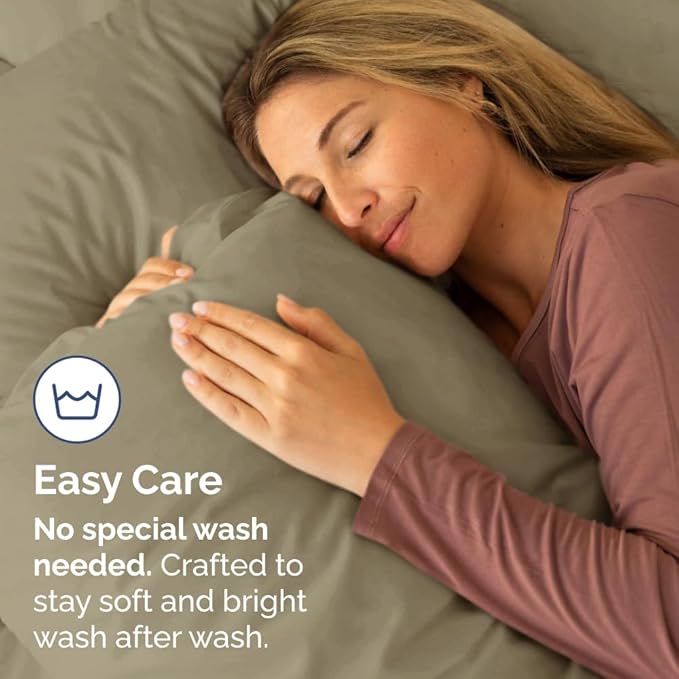 Queen Pillow Cases Set of 4 - Ultra Soft Hotel Quality Pillowcase Covers - Comfy, Cozy & Wrinkle Free - Shrinkage, Stain and Fade Resistant - Machine Washable Pillow Protectors - 4 Piece Set - Khaki