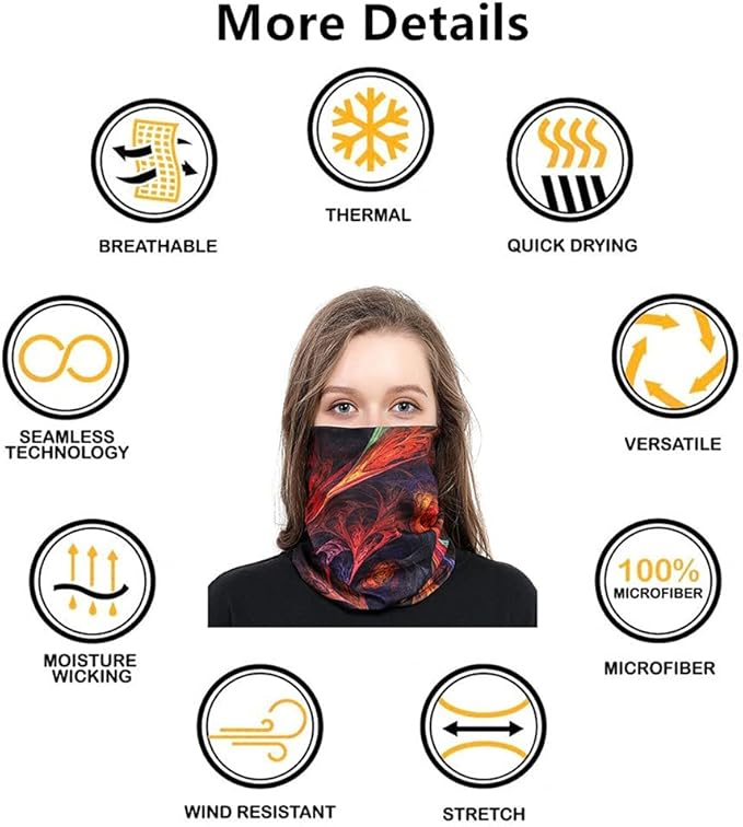 Headband Neck Gaiter Head Wrap Headwear Face Mask Magic Scarf Bandana for Men and Women