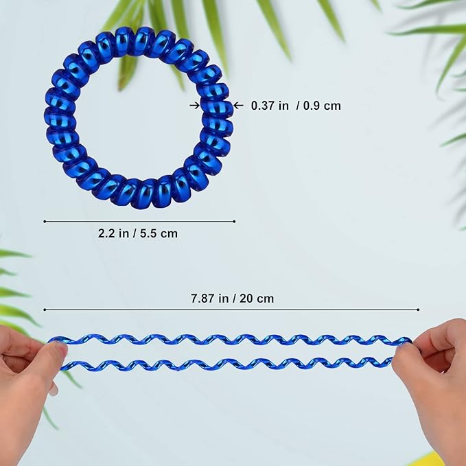JessLab Spiral Hair Ties for Women, 10-Pack Traceless No-Damage Ponytail Holders, Coils Hair Bands for Girls, Assorted Colors