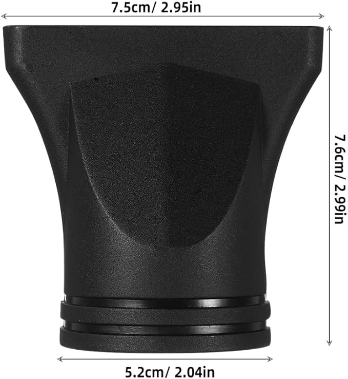 FRCOLOR 2pcs Universal Hair Dryer Nozzle Attachment Concentrator and Curly Hair Diffuser Tips for Blow Dryers Salon Styling Accessories Black