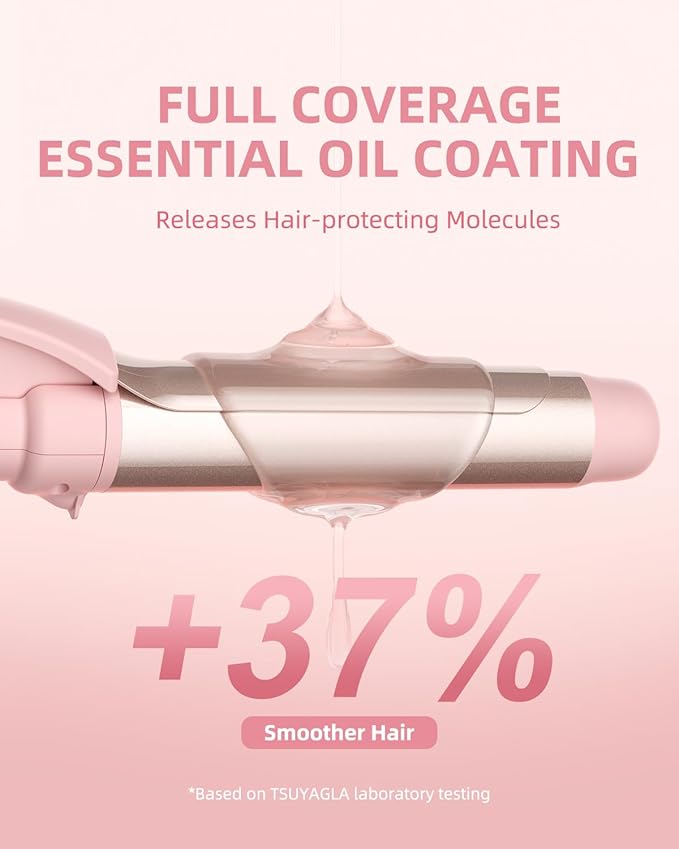 Curling Iron 1.25 Inch, Long Barrel 1 1/4 Inch Hair Curler, 43 Million Ionic Ceramic Curler with 5 Temp up to 430 Degrees, Auto Shut-Off, Dual Voltage