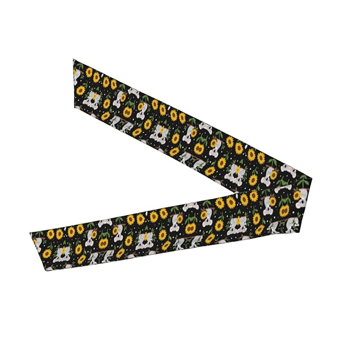 Men Women Cute Koala Black Yellow Sunflower Sports Sweatband Multifunction Cool Head Band Headdress for Sports Workout Shower