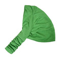 Motique Accessories Green Wide Cotton Head Band Solid Boho Yoga Style Soft Hairband
