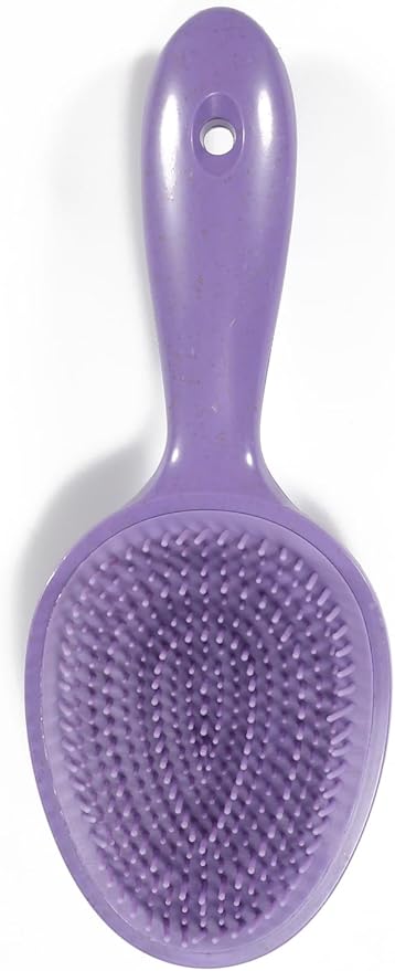 Double Sided Scalp Massager Hair Growth, Shampoo Brush Head Scalp Massager for Hair Growth Scalp Scrubber with Soft Silicone Bristles (Purple)
